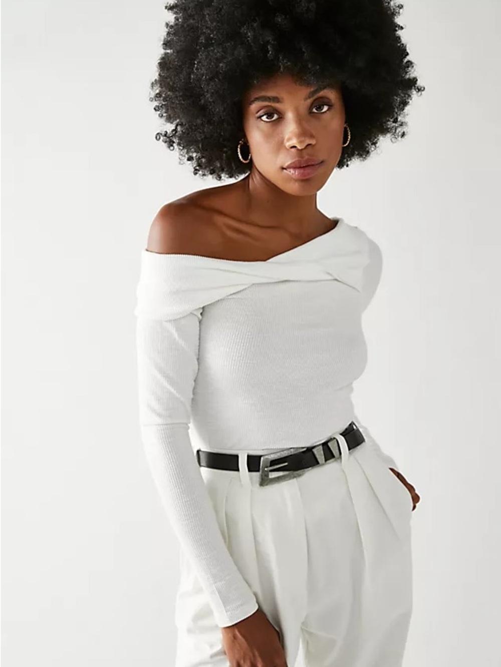 Free People Black One shoulder Top